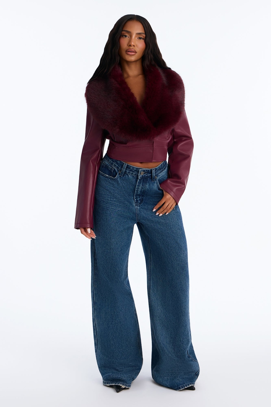 Crazy For You Faux Leather Fur Moto Jacket